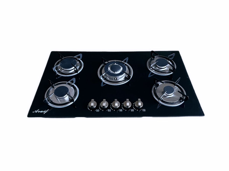 Aruif Built-In Tempered Glass 5 Burner Gas Stove 30 Inch NG LPG Stove