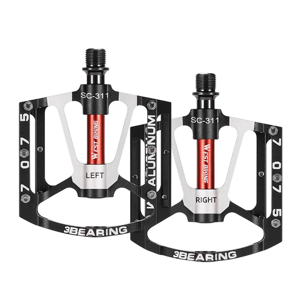 2 piece 3-Bearing Bicycle Pedals, Aluminum Alloy Anti-Skid Road Bicycle Pedals