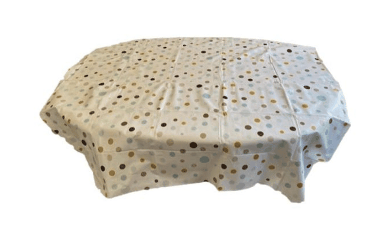 PVC Square Tablecloth Polka Dot 140 x 140cm