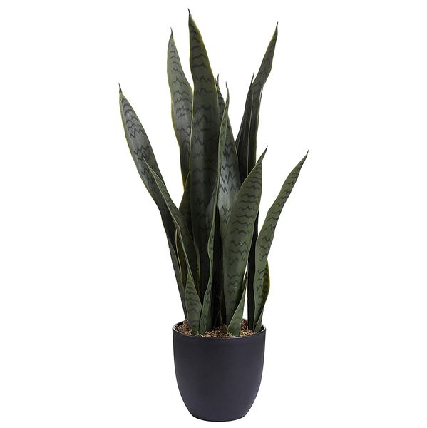 HouzeComfort Artificial Snake Plant Pot Plastic Sanseviera Decor