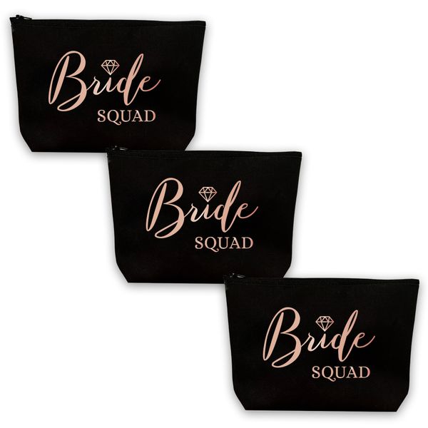 Bride Squad Wedding Make Up Bags - Set of 3