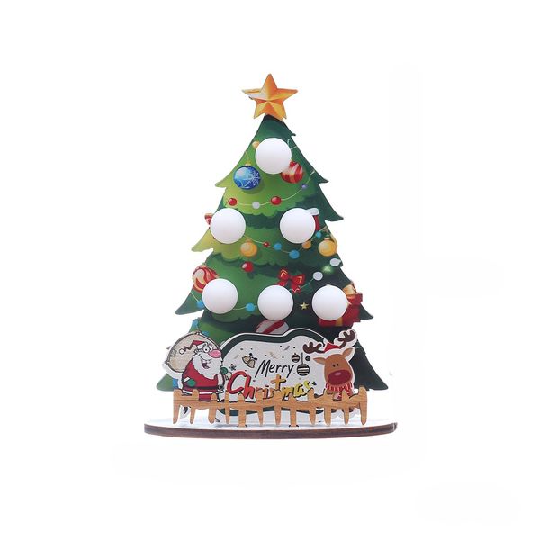 Wooden Desktop Christmas Tree - Lighted Ornament