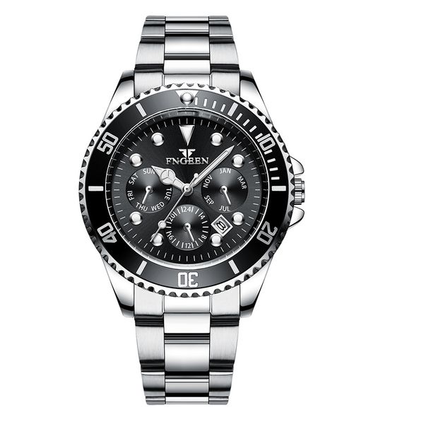 Fenzun Water Watch Men's Six Pin Three Eye Men's Watch New Nigh
