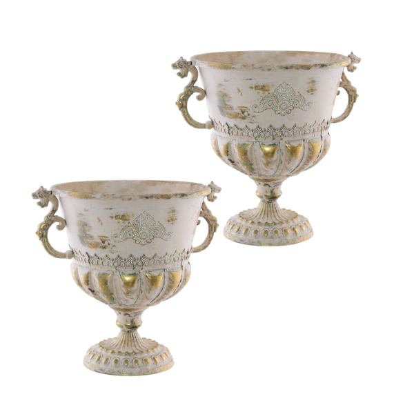 Vintage Ash-Gold Trophy Vase-30cm