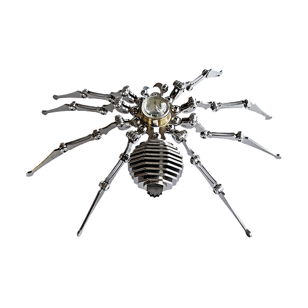 Punk Spider Ornament, Stainless Steel Static Mechanical Insect Model (23cm)