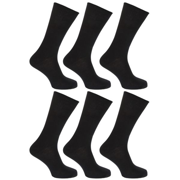 Mens Socks - Pack of 6 Pairs Cotton Socks for Men Black