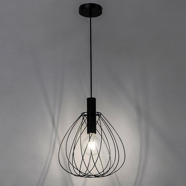 Inspire Pendant Lamp E27x1 D32cm Metal Matt Black Inspire Merone