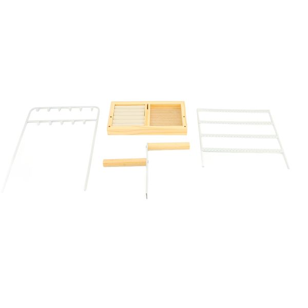 4-Layer Jewelry Display Stand with Earring Clips, 11 Hooks for Necklaces Bracelets Rings - White