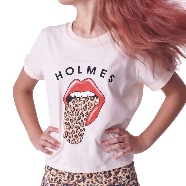Holmes Bros-Girls-Rolling Cheetah Girls Ss Tee-Vanilla Cream