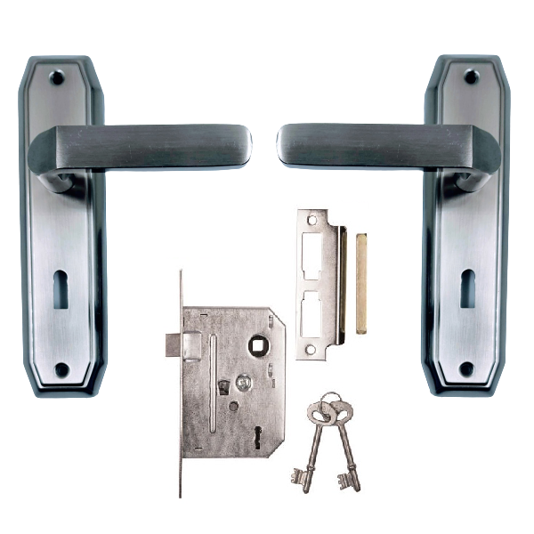 Chrome Plated Door Lock Set with Square Handles Buy Online in South