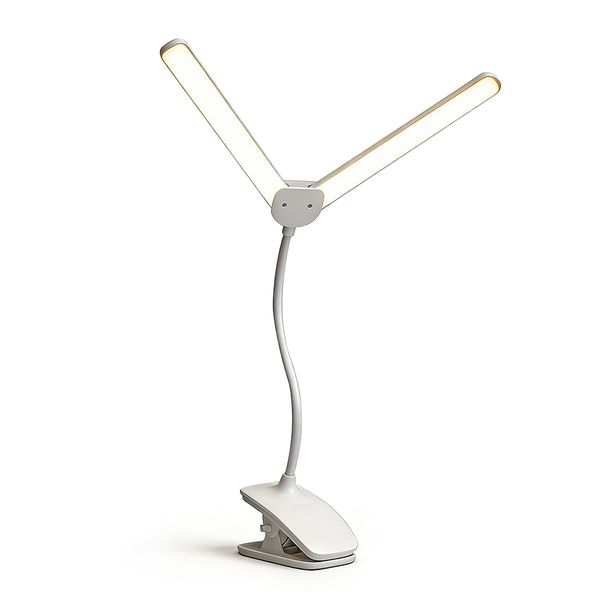 Redisson Rechargeable 2 Head Table Lamp with Adjust Clip for Loadshedding