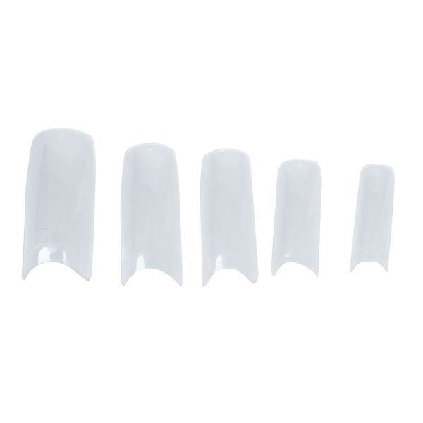 100 Pcs 10 Size Clear Plastic False Fingernail Nail Art Half Well Tips