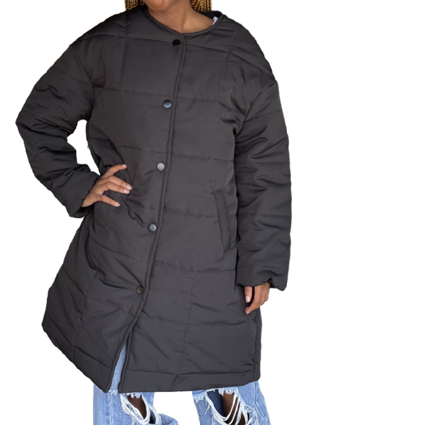 Kids Black Collarless Jacket