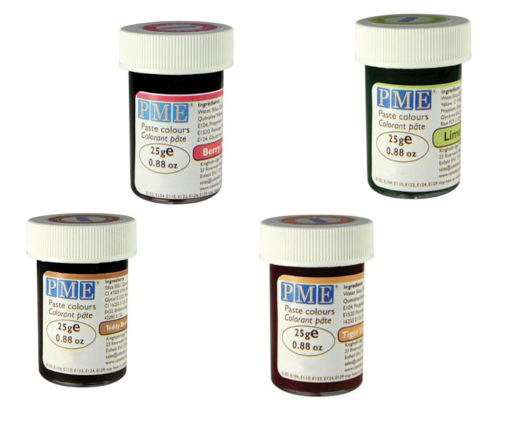 PME Cake Icing Colouring Gel - Green / Red / Orange / Brown