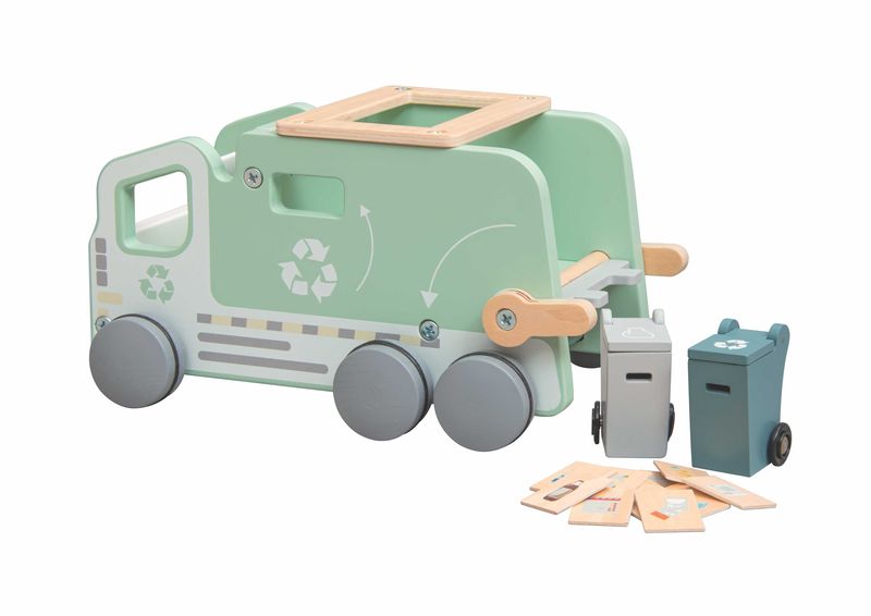 Wooden Recycling Truck - 13 Pieces