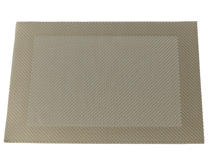 Placemat Polyester Rectangular PV Coating Cream Gold