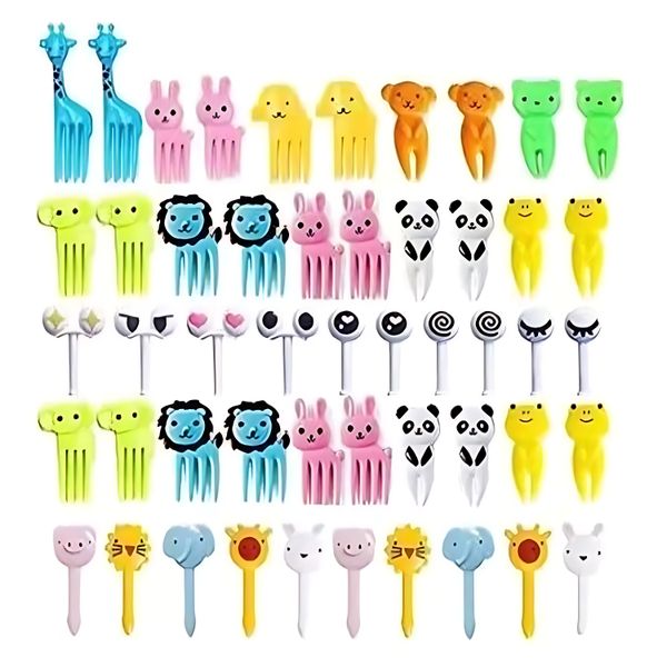 Household Creative Cartoon Cute Animal Shape Fruit Fork Set 50 Piece