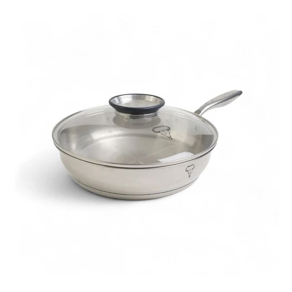 Continental Homeware Rolux Stainless Steel Frypan W/Glass Lid 20cm/1.5L