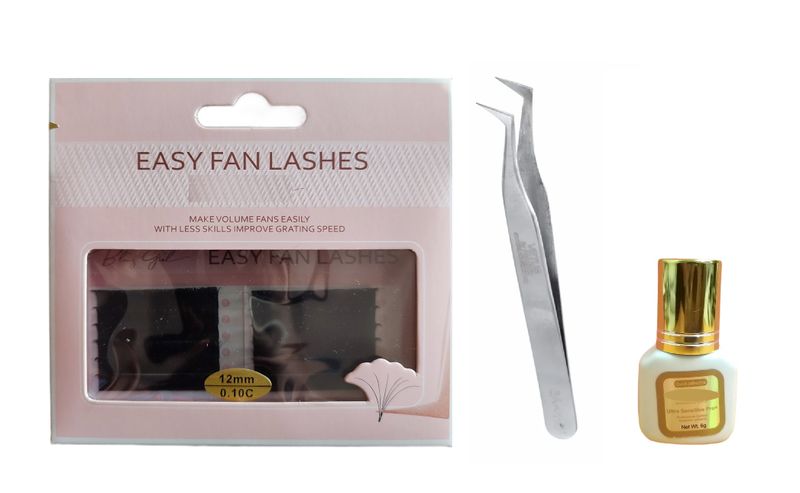 Easy Fan Individual Eyelashes Set - 12mm 0.10C