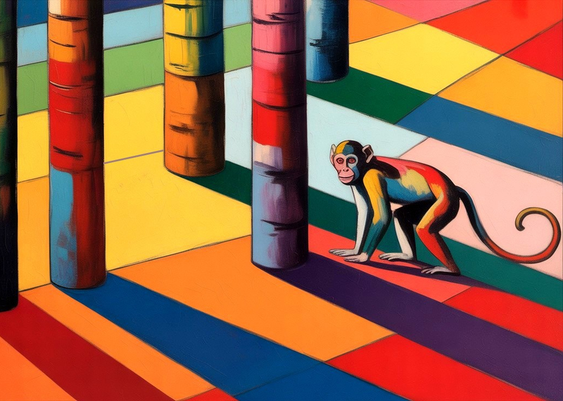 Modern Canvas Wall Art Home Decor - Abstract Monkey