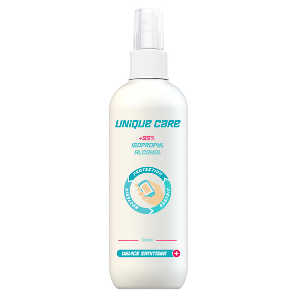 Unique Care Device Sanitiser 500ml Spray +99% Isopropyl Alcohol