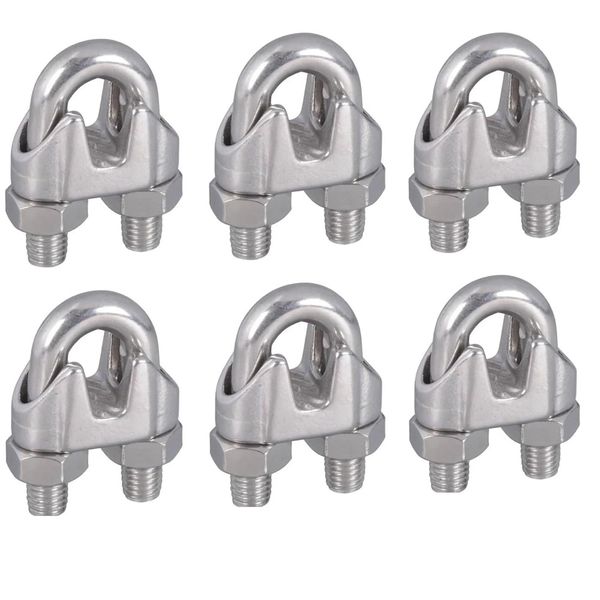 Tool Stainless Steel U-Shaped Heavy Duty Cable Ties Clamp Set Of 6 (M6)