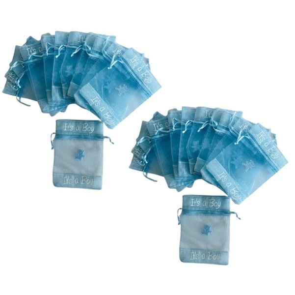 Baby Shower Sheer Organza Gift Favour Bags Set of 24