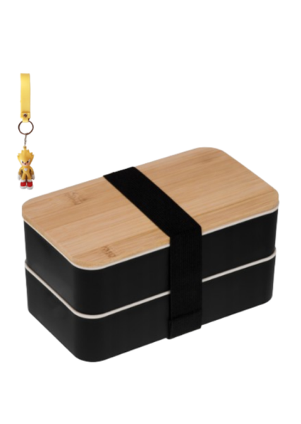Portable Double Lunch Box with Divider Plate