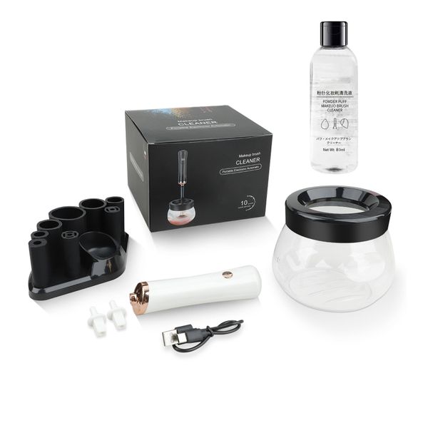 White 2in1 Electric Makeup Brush Cleaner Machine,Brush Washer and Dryer