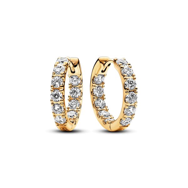 Pandora Pandora Sparkling Row Eternity Hoop Earrings.