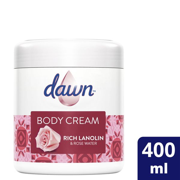 Dawn Rich Lanolin and Rose Water Silky Body Cream for Soft Skin 400ml