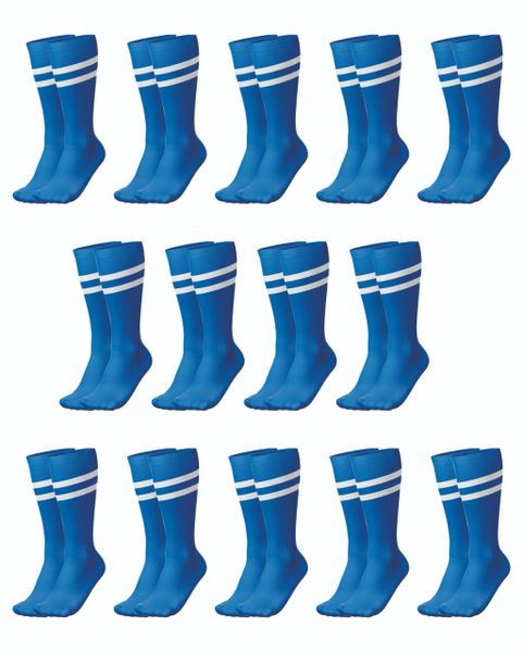 Ronex Soccer Socks - Set of 14 Pairs - White/Royal