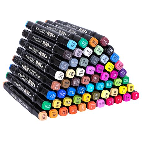 Deli Art Markers Set, 60 Colors Dual Tips Coloring Marker Pens