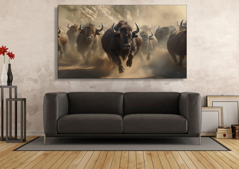 Canvas Wall Art - Buffalo Stampede Abstract - IM0248
