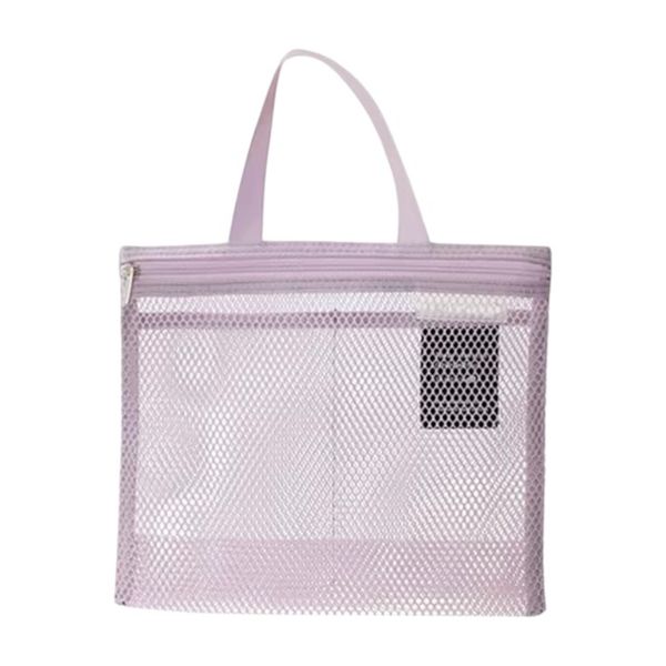 Mesh Toiletry Bag With Zipper Closure - Purple