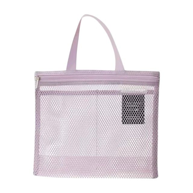 Mesh Toiletry Bag With Zipper Closure - Purple