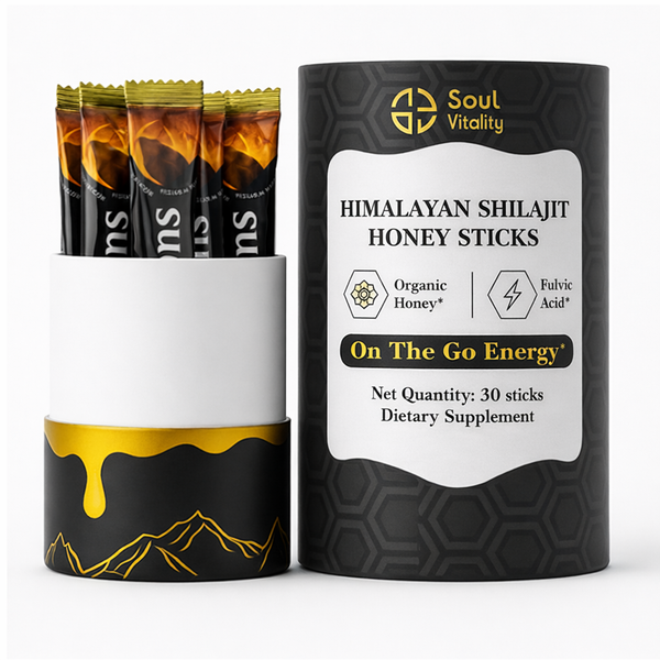 Soul Vitality Himalayan Shilajit Honey Sticks - 30 Piece Energy &amp; Strength