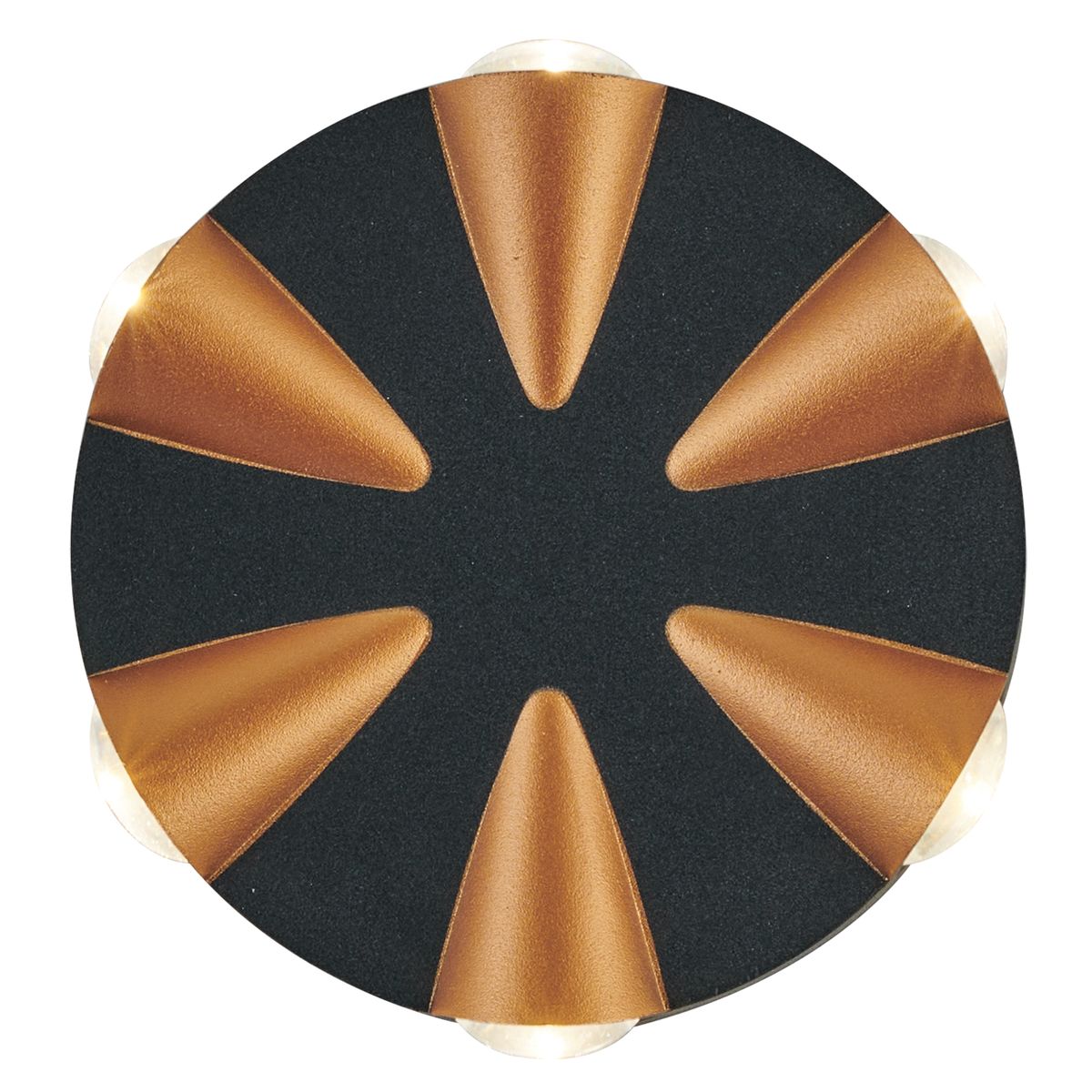 Round Modern Matt Black Up/Down LED Wall Light - L557 Black/Gold