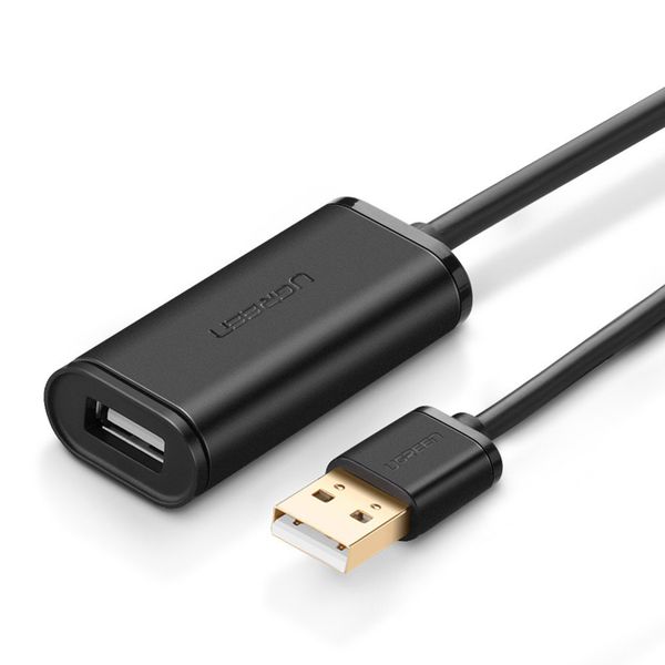 UGreen 10321 USB-A 2.0 Male to Female 10m Active Extension Cable-BK