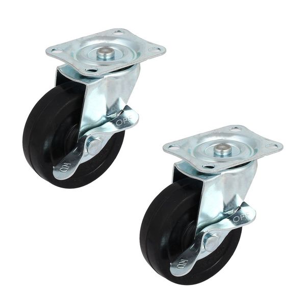 FI- Rotary Top Plate Swivel Brake Caster 2 Pieces