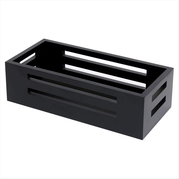 Black Decor Box Bathroom Toilet Tank Basket Topper,Wood Bathroom Baskets,Ba