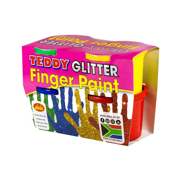Teddy Finger Paint Glitter 4x100 Kit