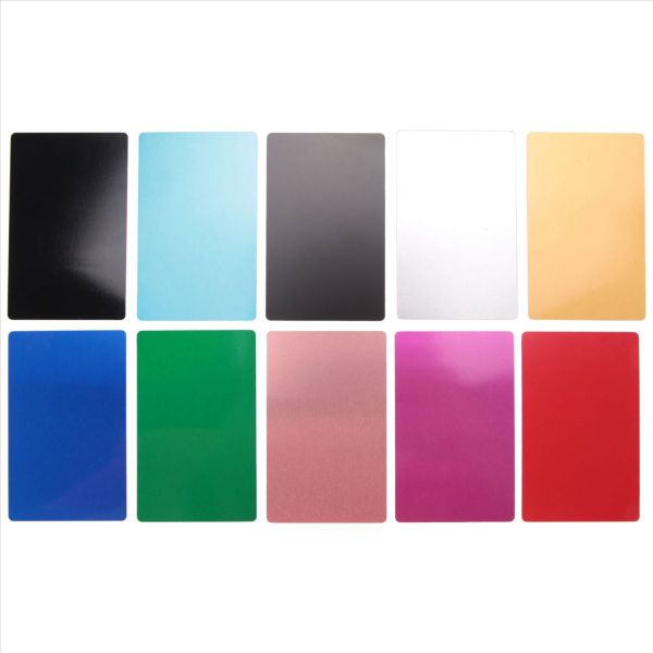 100PCS Mixed Color Aluminum Alloy Card Business 0.2mm Thick