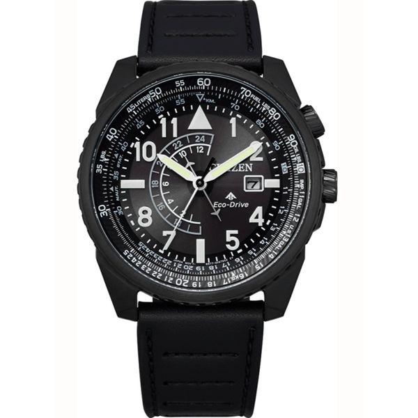 Citizen Promaster Sky Mens Black Leather Watch-BJ7135-02E