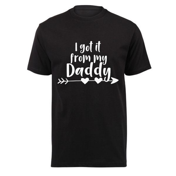 Kids White Short Sleeve T-shirt - I Got It From My Daddy