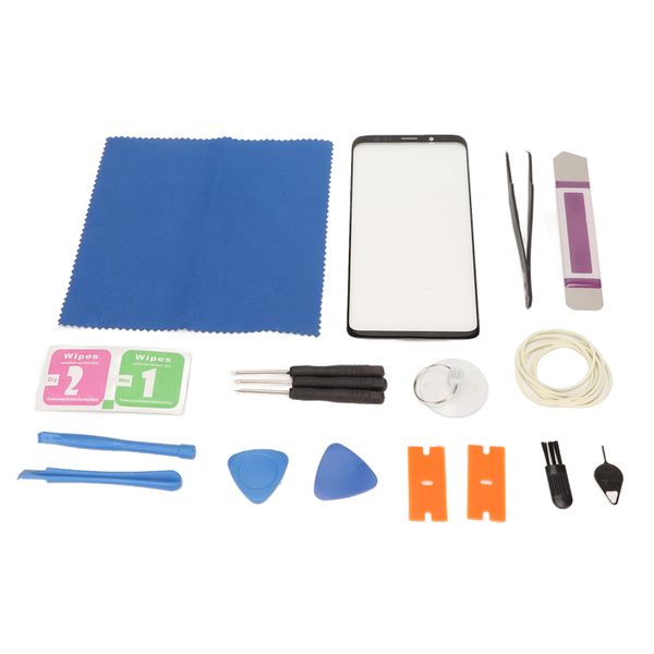 S9+ Front Glass Black Kit