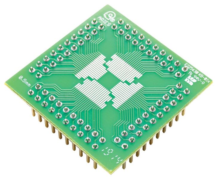 Aries (LCQT-QFP0.5-64) IC Adapter - 64-QFP to 64-PGA