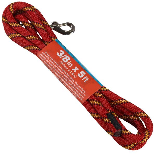 Atwood 152.4cm Red With Yellow &amp; Black Tracer Rope Pet Leash