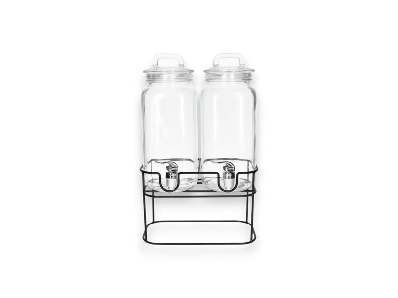 Glass Juice Jars with Iron Stand - 2300ml