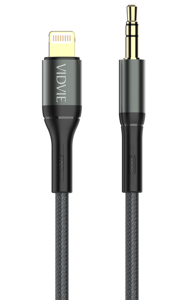 Lightning to 3.5mm AUX Audio Cable-Braided Adapter (1.8m) - VIDVIE AL1112